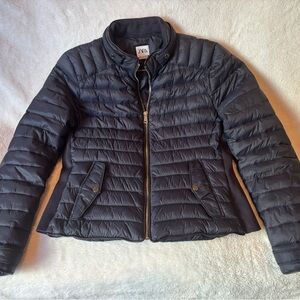 Zara Women's Blue Puffer Jacket